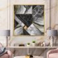 Marble Granite Agate with Touches of Gold  Canvas Wall Art Print