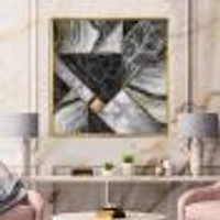 Marble Granite Agate with Touches of Gold  Canvas Wall Art Print