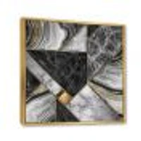 Marble Granite Agate with Touches of Gold  Canvas Wall Art Print