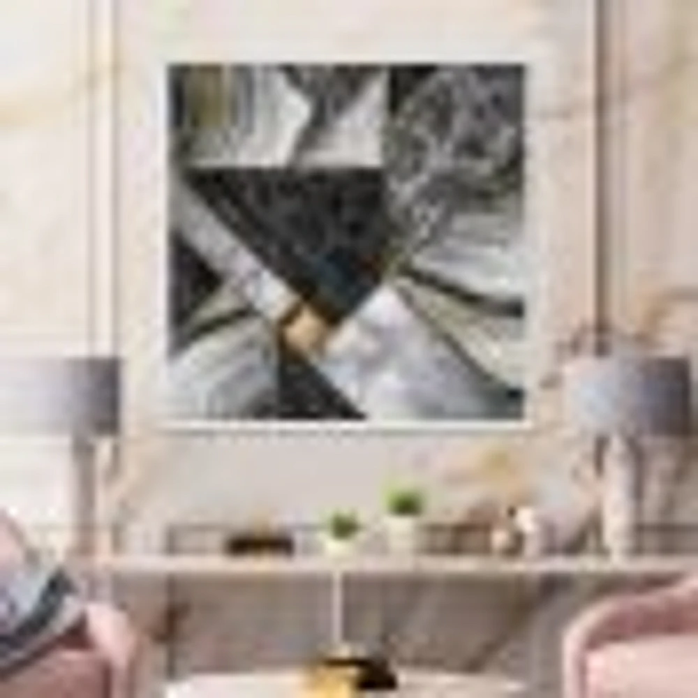Marble Granite Agate with Touches of Gold  Canvas Wall Art Print