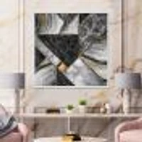 Marble Granite Agate with Touches of Gold  Canvas Wall Art Print