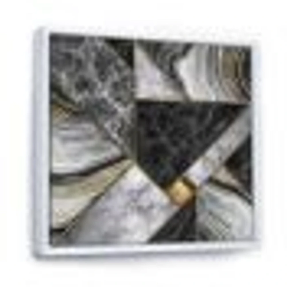 Marble Granite Agate with Touches of Gold  Canvas Wall Art Print