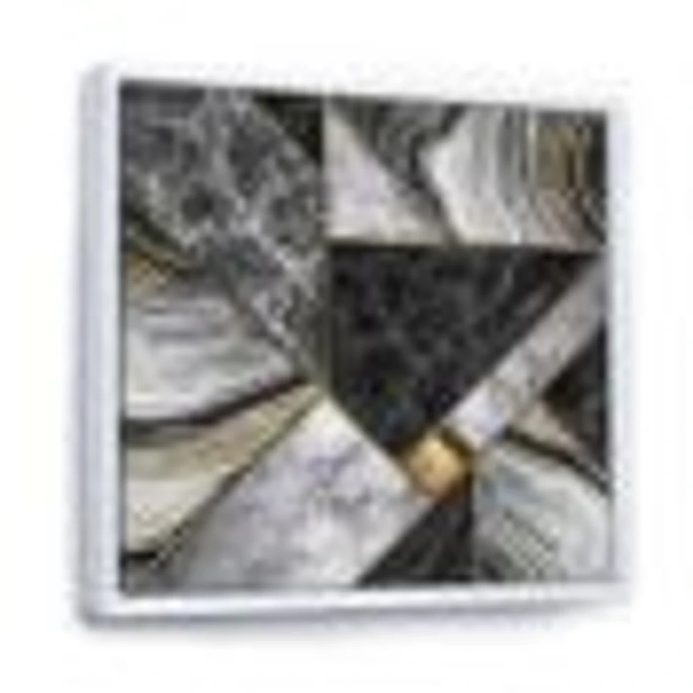 Marble Granite Agate with Touches of Gold  Canvas Wall Art Print