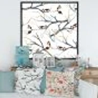 Toile imprimée « Little Birds on The Tree Branches I »