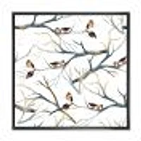 Toile imprimée « Little Birds on The Tree Branches I »