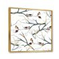 Toile imprimée « Little Birds on The Tree Branches I »