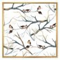 Toile imprimée « Little Birds on The Tree Branches I »