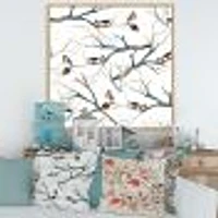 Toile imprimée « Little Birds on The Tree Branches I »