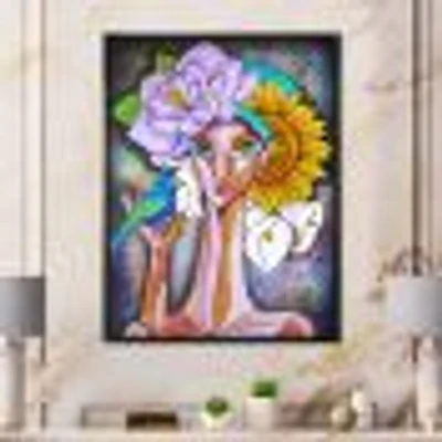 Cubist Girl Portrait Canvas Wall Art Print