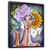 Cubist Girl Portrait Canvas Wall Art Print