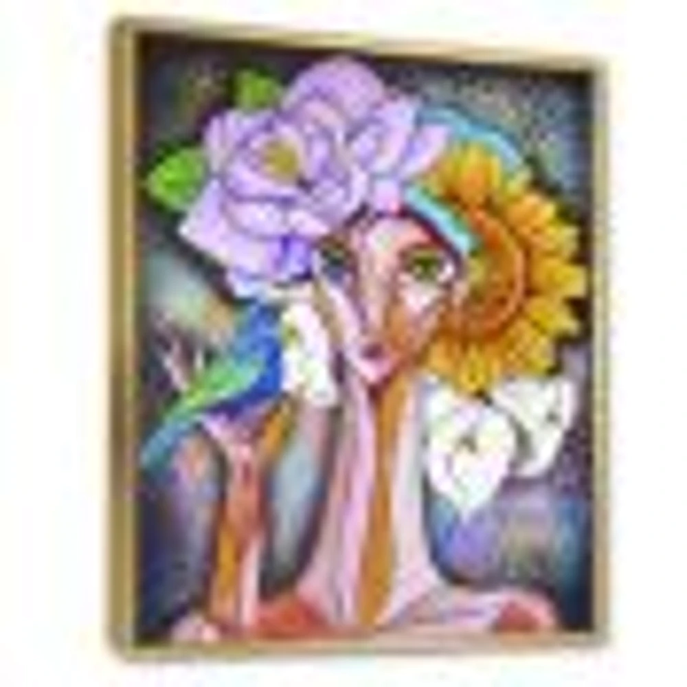 Cubist Girl Portrait Canvas Wall Art Print