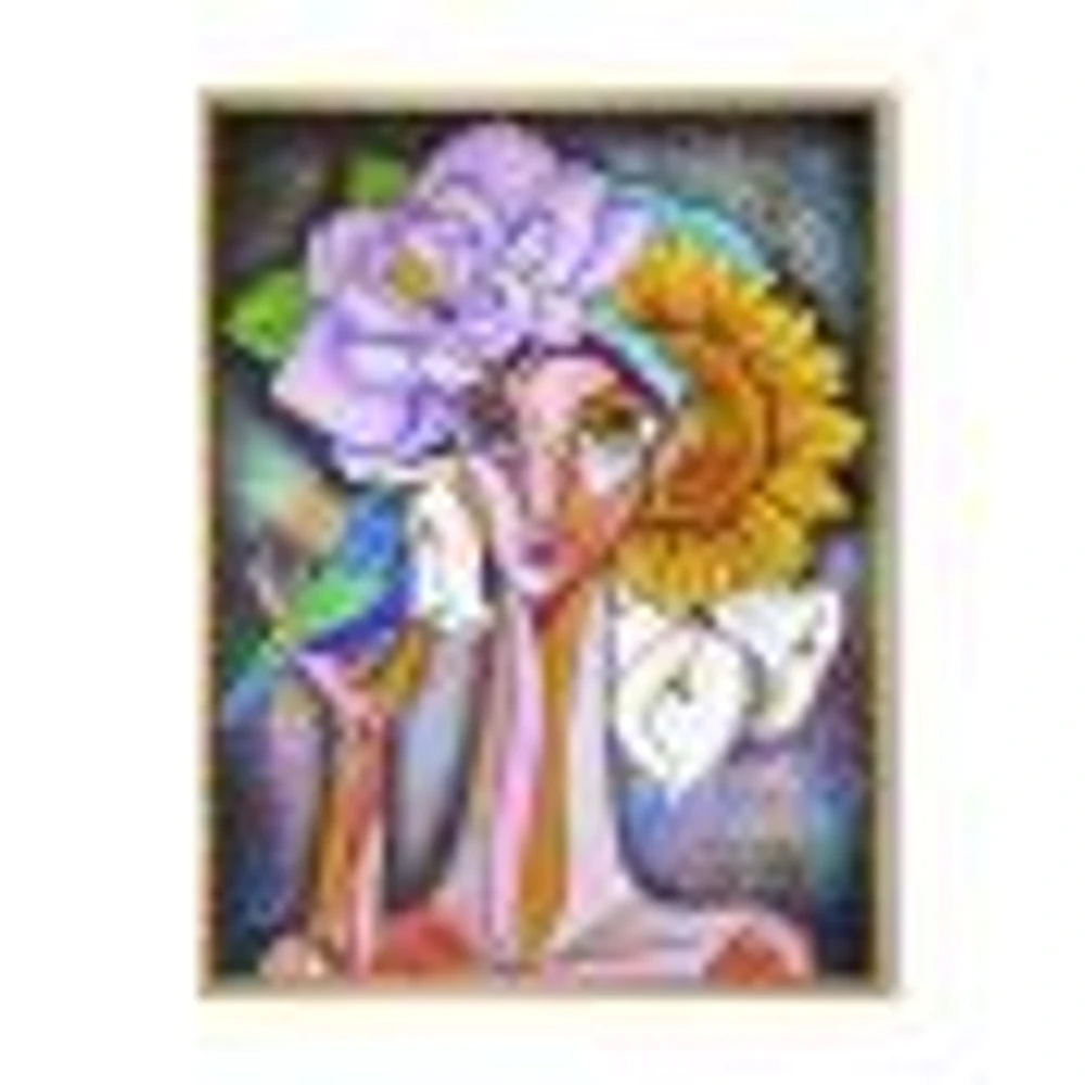 Cubist Girl Portrait Canvas Wall Art Print