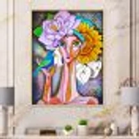 Cubist Girl Portrait Canvas Wall Art Print