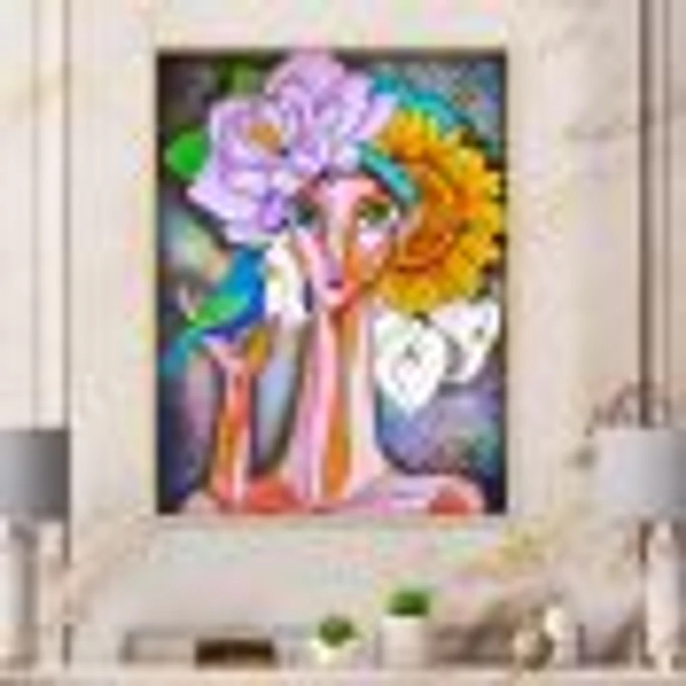 Cubist Girl Portrait Canvas Wall Art Print