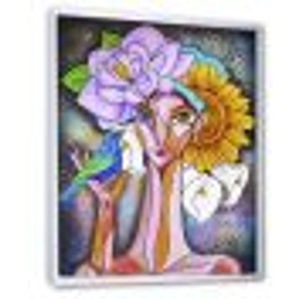 Cubist Girl Portrait Canvas Wall Art Print