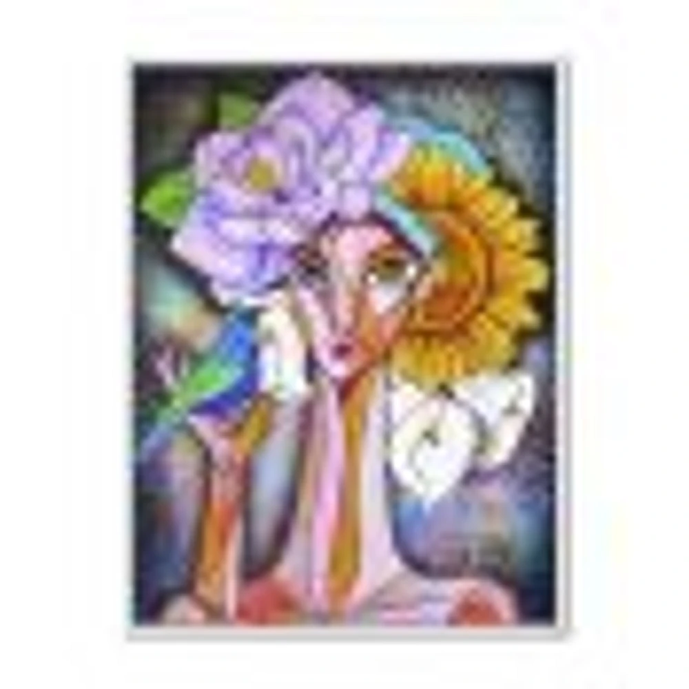 Cubist Girl Portrait Canvas Wall Art Print