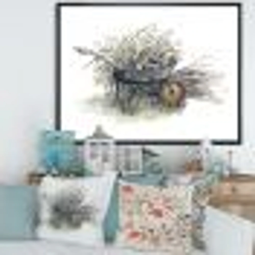 Old Garden Trolley Full of Cut Branches Canvas Wall Art Print