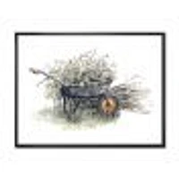 Old Garden Trolley Full of Cut Branches Canvas Wall Art Print