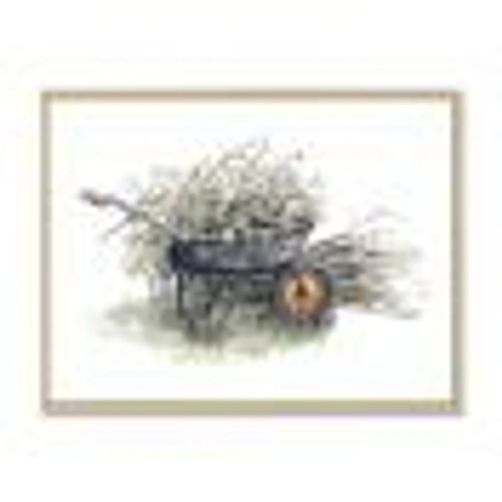 Old Garden Trolley Full of Cut Branches Canvas Wall Art Print