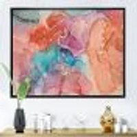 Toile imprimée « Turquoise and Brown Luxury Abstract Fluid Art II »