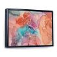 Toile imprimée « Turquoise and Brown Luxury Abstract Fluid Art II »