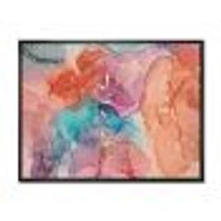 Toile imprimée « Turquoise and Brown Luxury Abstract Fluid Art II »