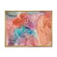 Toile imprimée « Turquoise and Brown Luxury Abstract Fluid Art II »