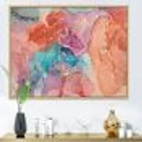 Toile imprimée « Turquoise and Brown Luxury Abstract Fluid Art II »