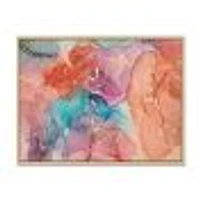 Toile imprimée « Turquoise and Brown Luxury Abstract Fluid Art II »