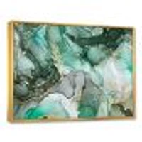 Toile imprimée « Green Luxury Abstract Fluid Art III