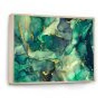 Green Luxury Abstract Fluid Art IV Canvas Wall Print