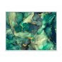 Toile imprimée « Green Luxury Abstract Fluid Art IV