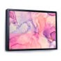 Pink and Purple Abstract Marble Texture I  Canvas Wall Art Print