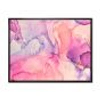 Pink and Purple Abstract Marble Texture I  Canvas Wall Art Print