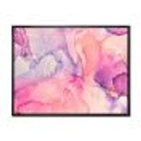 Pink and Purple Abstract Marble Texture I  Canvas Wall Art Print