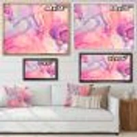 Pink and Purple Abstract Marble Texture I  Canvas Wall Art Print