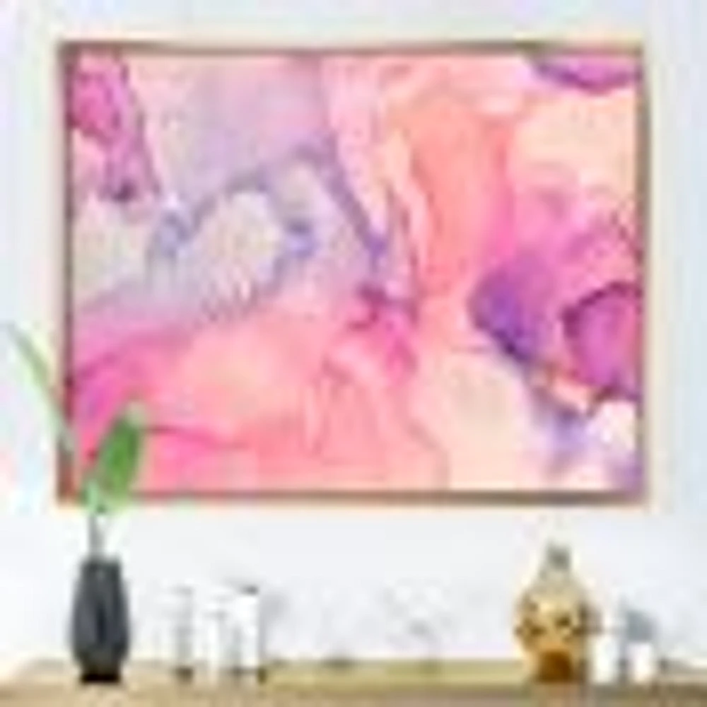 Pink and Purple Abstract Marble Texture I  Canvas Wall Art Print