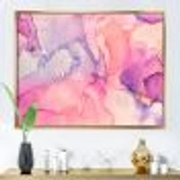 Pink and Purple Abstract Marble Texture I  Canvas Wall Art Print