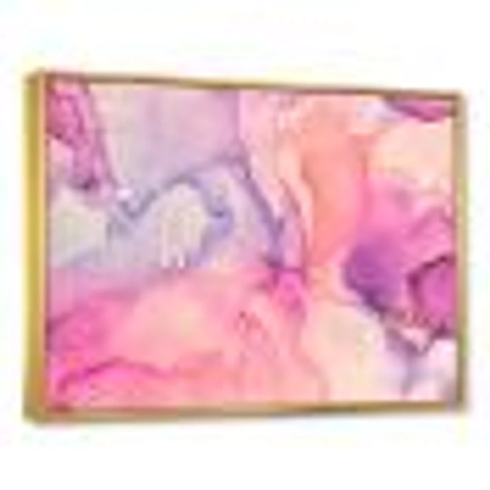 Pink and Purple Abstract Marble Texture I  Canvas Wall Art Print
