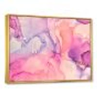 Pink and Purple Abstract Marble Texture I  Canvas Wall Art Print