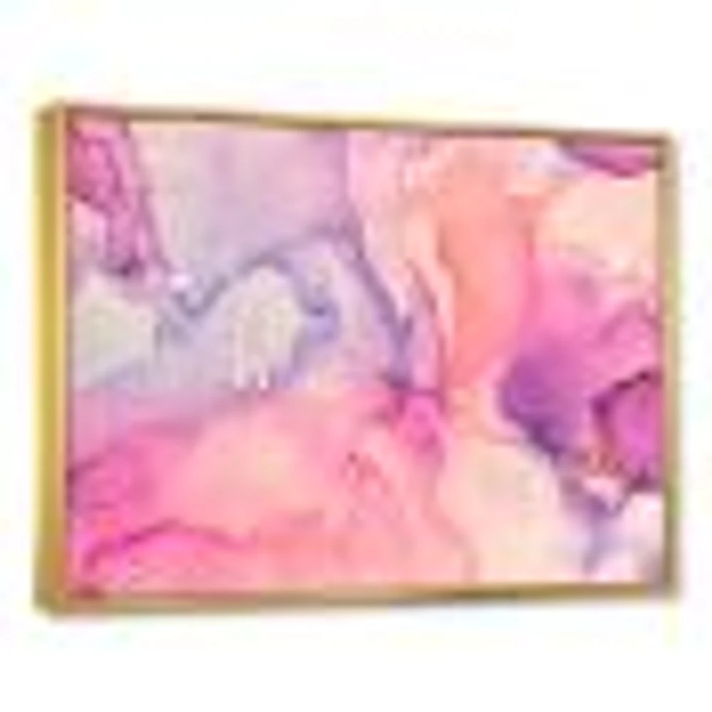Pink and Purple Abstract Marble Texture I  Canvas Wall Art Print
