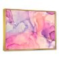 Pink and Purple Abstract Marble Texture I  Canvas Wall Art Print