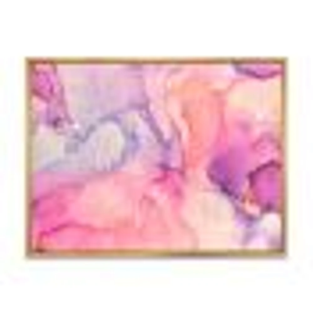 Pink and Purple Abstract Marble Texture I  Canvas Wall Art Print