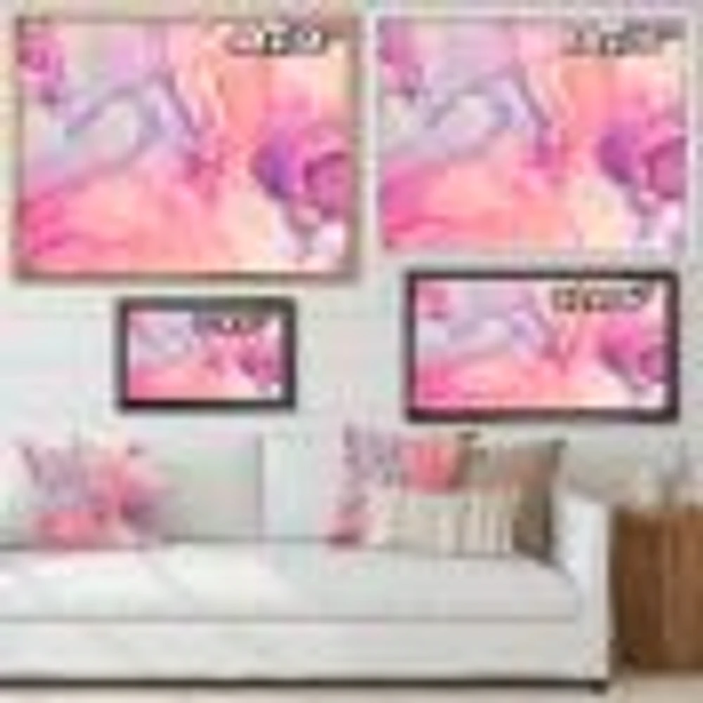 Pink and Purple Abstract Marble Texture I  Canvas Wall Art Print