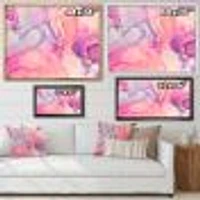 Pink and Purple Abstract Marble Texture I  Canvas Wall Art Print
