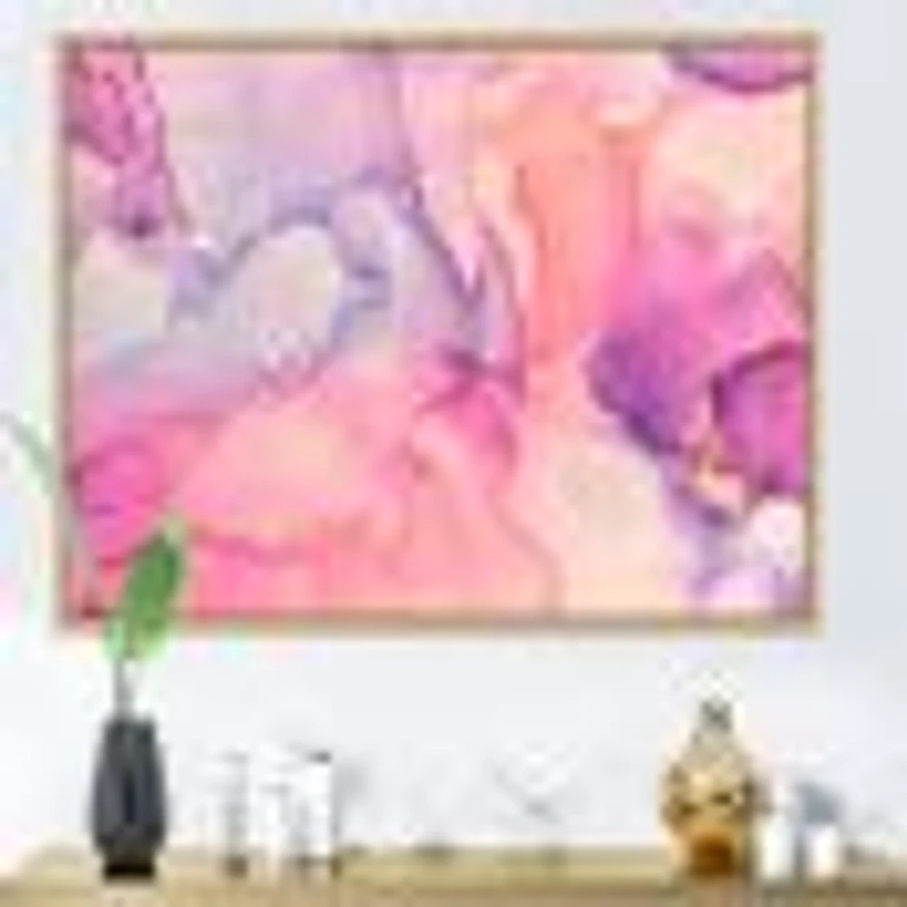 Pink and Purple Abstract Marble Texture I  Canvas Wall Art Print