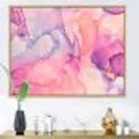Pink and Purple Abstract Marble Texture I  Canvas Wall Art Print