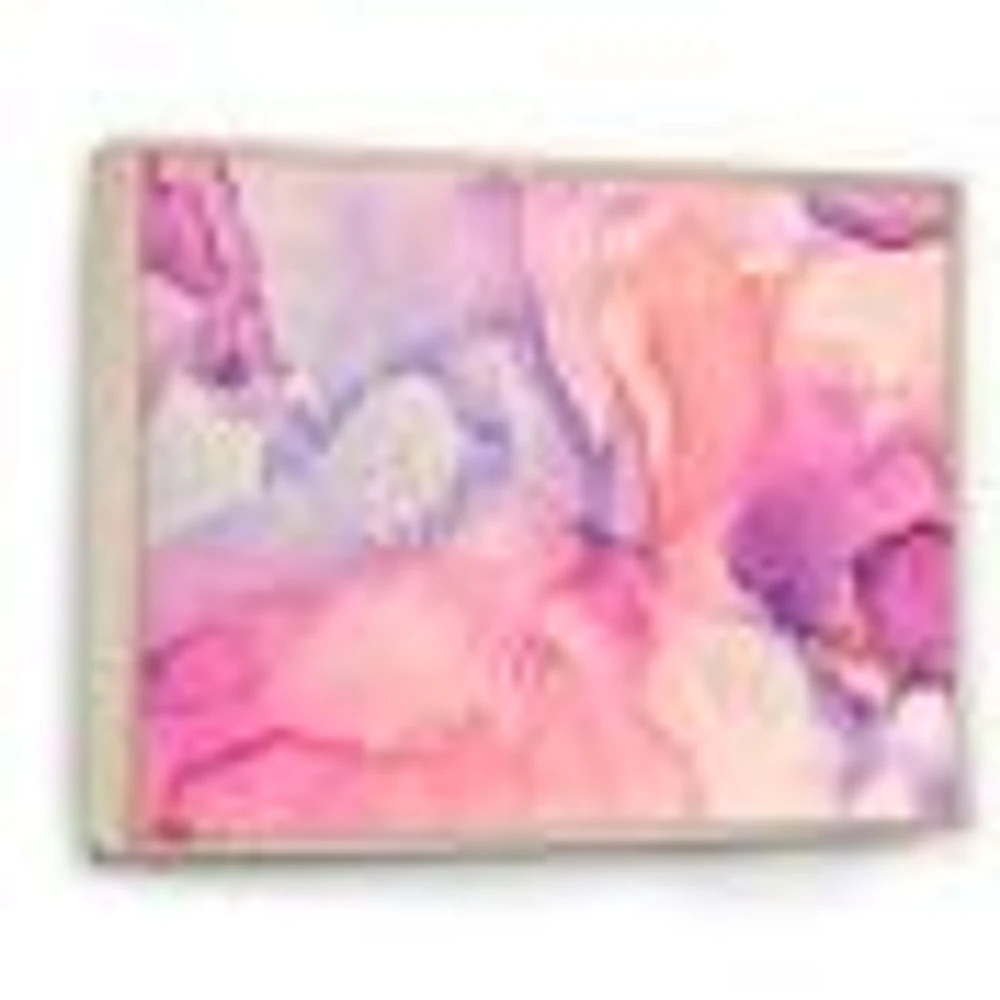 Pink and Purple Abstract Marble Texture I  Canvas Wall Art Print