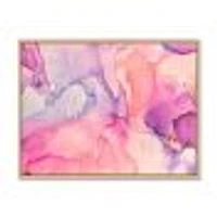 Pink and Purple Abstract Marble Texture I  Canvas Wall Art Print