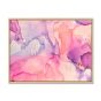 Pink and Purple Abstract Marble Texture I  Canvas Wall Art Print
